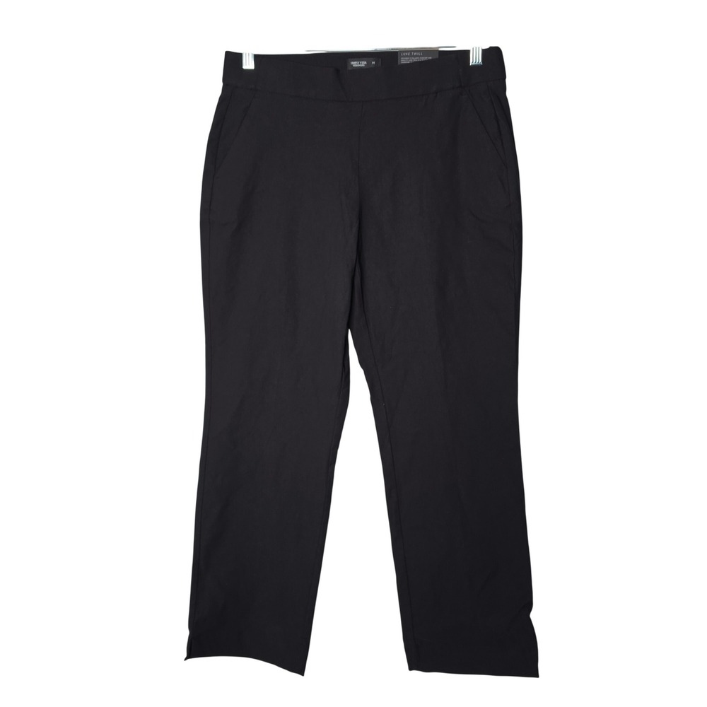 Simply Vera Vera Wang Pants Womens M Black Luxe Twill Mid-Rise Ankle Stretch New